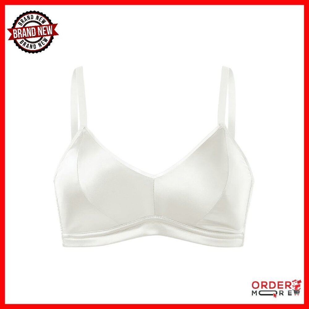 Mulberry Silk Bra Wireless Bralette Full Coverage Adjustable Straps
